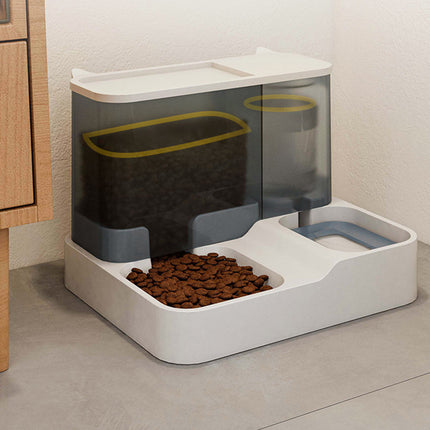 Grey Pet Feeder 3L Automatic Cat Feeder and Water Dispenser - Hassle-Free Hydration and Feeding.