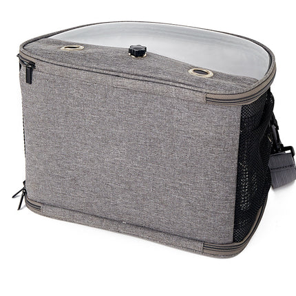 Green Portable Clear View Bird Carrier Travel Cage with Perch & Tray - Breathable Pet Bag for Parrots, Cockatiels & Small Animals.