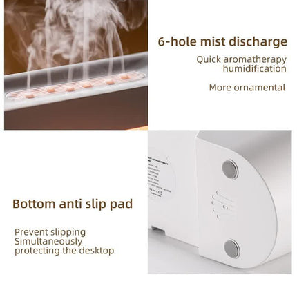 Black 300ml Ultrasonic Aroma Diffuser with Cracked Light Design - Cool Mist Humidifier for Home and Office.