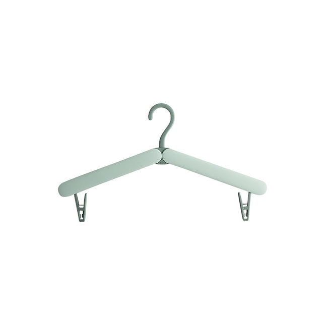 2PCS Green Portable Travel Hanger with Hidden Clips - Lightweight Folding Clothes Hanger for Socks and Small Items.