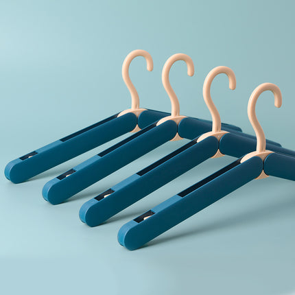 2PCS Green Portable Travel Hanger with Hidden Clips - Lightweight Folding Clothes Hanger for Socks and Small Items.