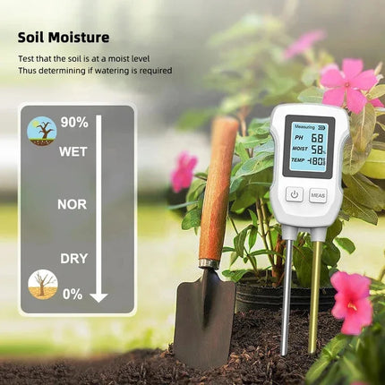 3-in-1 Soil Detector for pH, Moisture, and Temperature - Gardening Tool for Healthy Plants (Battery not included).