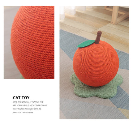 Adorable Orange-Shaped Cat Scratcher - Durable Sisal & Soft Base (Large size: 30x30x33cm).