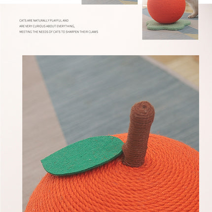 Adorable Orange-Shaped Cat Scratcher - Durable Sisal & Soft Base (Large size: 30x30x33cm).