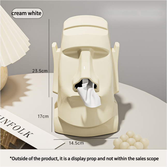 Cream White Versatile Desktop Headphone Stand & Tissue Box (23.5x17x14.5cm).
