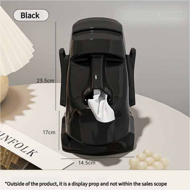 Black Versatile Desktop Headphone Stand & Tissue Box (23.5x17x14.5cm).
