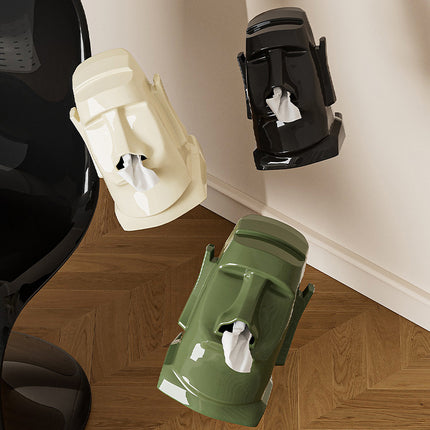Black Versatile Desktop Headphone Stand & Tissue Box (23.5x17x14.5cm).