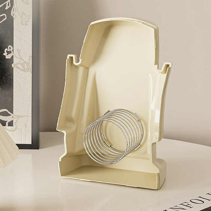 Black Versatile Desktop Headphone Stand & Tissue Box (23.5x17x14.5cm).