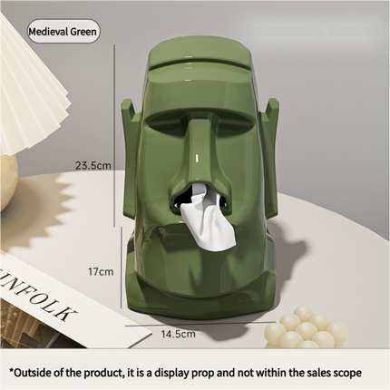 Green Versatile Desktop Headphone Stand & Tissue Box (23.5x17x14.5cm).