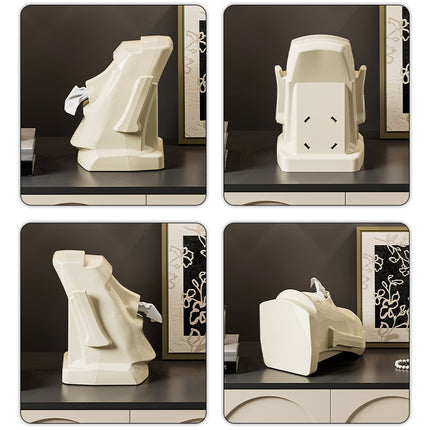 Green Versatile Desktop Headphone Stand & Tissue Box (23.5x17x14.5cm).