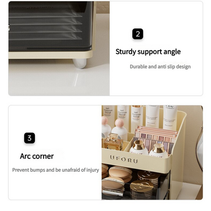 Spacious Cosmetic Organizer - Multi-Functional Vanity Storage for Lipsticks & Skincare (35x19x25cm).