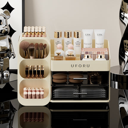 Spacious Cosmetic Organizer - Multi-Functional Vanity Storage for Lipsticks & Skincare (35x19x25cm).