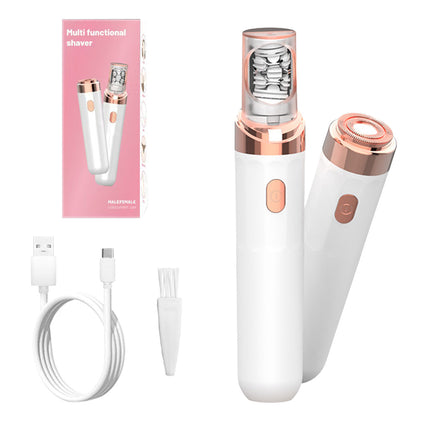 Pink 2-in-1 Mini Electric Shaver and Hair Removal Device for Women.