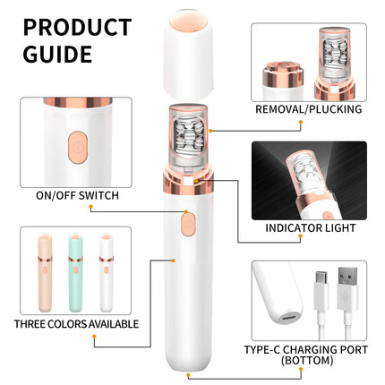 Pink 2-in-1 Mini Electric Shaver and Hair Removal Device for Women.