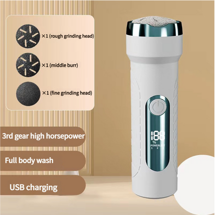 Black Waterproof Electric Foot File with LED Display - Rechargeable Callus Remover.