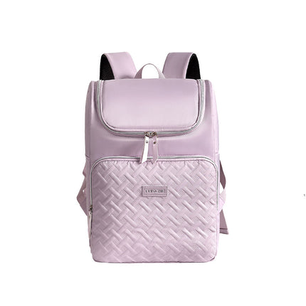 Purple Waterproof Insulated Backpack - Large Capacity Cooler Bag for Camping and Picnics.