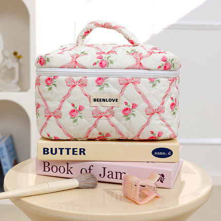 Pink Elegant 3-Piece Cosmetic Storage Set - Portable Skincare and Travel Pouch.