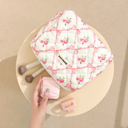Pink Elegant 3-Piece Cosmetic Storage Set - Portable Skincare and Travel Pouch.