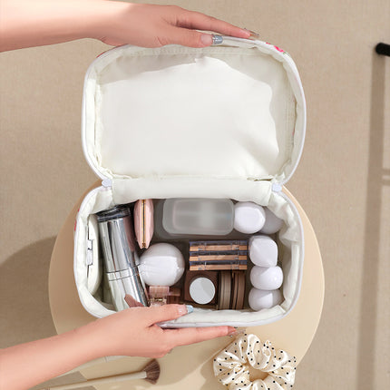 Pink Elegant 3-Piece Cosmetic Storage Set - Portable Skincare and Travel Pouch.