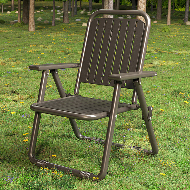 Coffee Portable Folding Chair - Outdoor Beach and Camping Recliner.