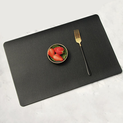 5 PCS Black Nordic Style Leather Placemat - Anti-Slip, Heat-Resistant Table Mat 30cm x 45cm.