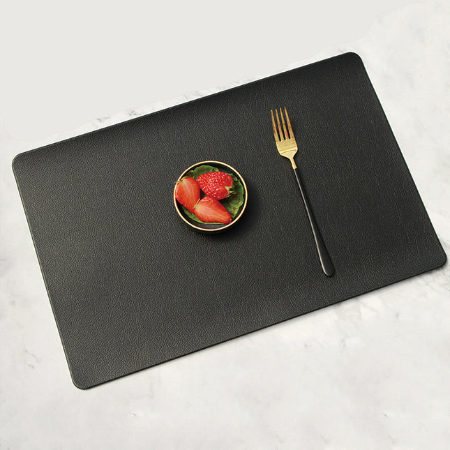 5 PCS Black Nordic Style Leather Placemat - Anti-Slip, Heat-Resistant Table Mat 30cm x 45cm.