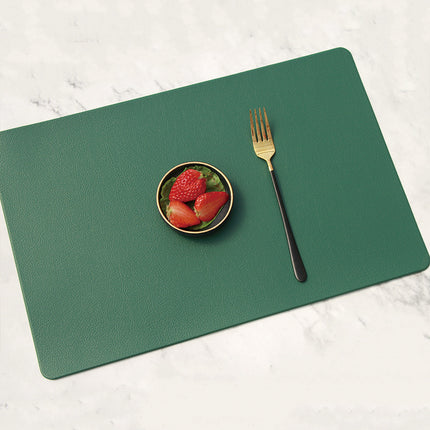 5 PCS Green Nordic Style Leather Placemat - Anti-Slip, Heat-Resistant Table Mat 30cm x 45cm.