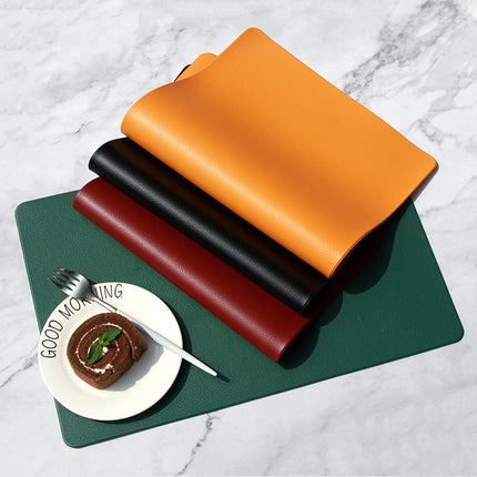 5 PCS Green Nordic Style Leather Placemat - Anti-Slip, Heat-Resistant Table Mat 30cm x 45cm.