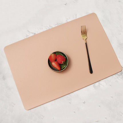 5 PCS Pink Nordic Style Leather Placemat - Anti-Slip, Heat-Resistant Table Mat 30cm x 45cm.
