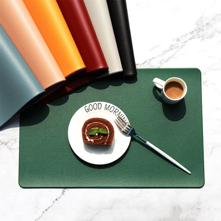 5 PCS Pink Nordic Style Leather Placemat - Anti-Slip, Heat-Resistant Table Mat 30cm x 45cm.