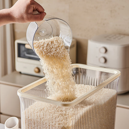 Regular Apple Green Smart Kitchen Rice Dispenser - Automatic Press-Style Rice Storage Bin.