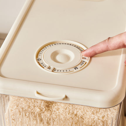 Regular Apple Green Smart Kitchen Rice Dispenser - Automatic Press-Style Rice Storage Bin.