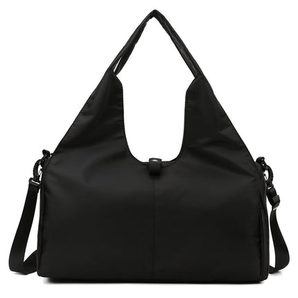 Black Stylish Women’s Travel Bag - Large-Capacity Fitness & Yoga Bag with Separate Shoe Compartment.