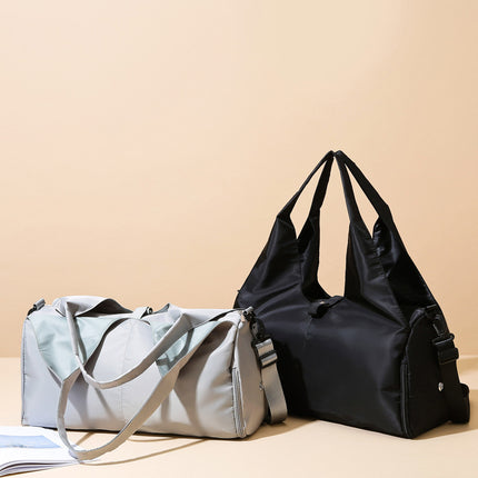 Grey Stylish Women's Travel Bag - Large-Capacity Fitness & Yoga Bag with Separate Shoe Compartment.