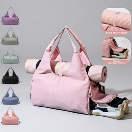Grey Stylish Women's Travel Bag - Large-Capacity Fitness & Yoga Bag with Separate Shoe Compartment.