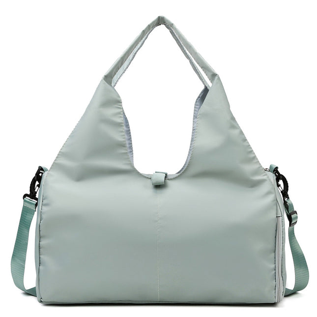 Green Stylish Women's Travel Bag - Large-Capacity Fitness & Yoga Bag with Separate Shoe Compartment.