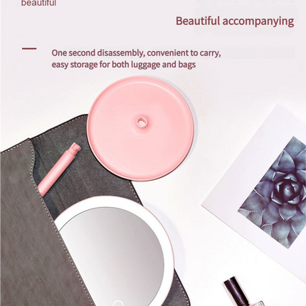 3PCS LED Makeup Mirror with Lights - Portable Tabletop Vanity Mirror, INS Style, Pink.