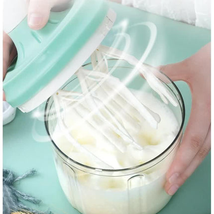 Manual Rotary Egg Beater & Cream Whisk 1200ml - Hand Crank Kitchen Mixer for Baking - Durable ABS Material Green.