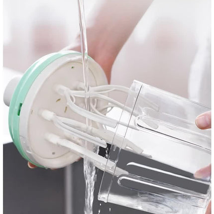 Manual Rotary Egg Beater & Cream Whisk 1200ml - Hand Crank Kitchen Mixer for Baking - Durable ABS Material Green.