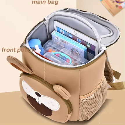 Grey Cat Cute Animal  Kids Backpack - Lightweight Toddler School Bag - Soft 3D Cartoon Daypack for Kindergarten & Childcare- Boys Girls Ages 1-3.
