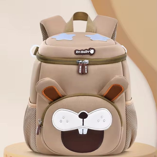 Khaki Rabbit Cute Animal  Kids Backpack - Lightweight Toddler School Bag - Soft 3D Cartoon Daypack for Kindergarten & Childcare- Boys Girls Ages 1-3.