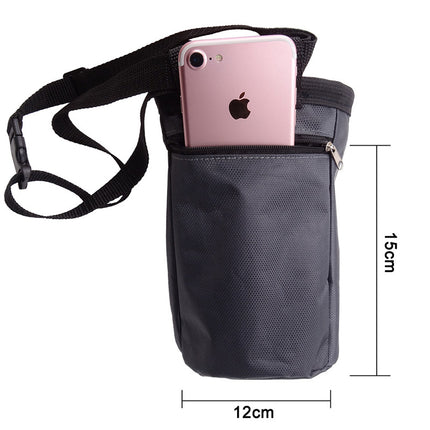 2PCS Black Professional Rock Climbing Gear Bag - 840D Heavy Duty Oxford Cloth Waist Pouch for Mountaineering, Bouldering, and Outdoor Equipment Storage.