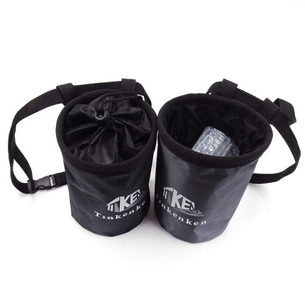 2PCS Black Professional Rock Climbing Gear Bag - 840D Heavy Duty Oxford Cloth Waist Pouch for Mountaineering, Bouldering, and Outdoor Equipment Storage.