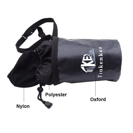 2PCS Black Professional Rock Climbing Gear Bag - 840D Heavy Duty Oxford Cloth Waist Pouch for Mountaineering, Bouldering, and Outdoor Equipment Storage.