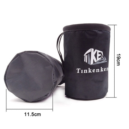 2PCS Black Professional Rock Climbing Gear Bag - 840D Heavy Duty Oxford Cloth Waist Pouch for Mountaineering, Bouldering, and Outdoor Equipment Storage.