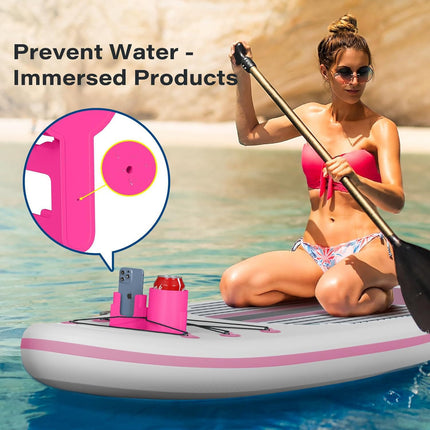 4 PCS Professional Paddle Board Cup Holder and Phone Mount - Universal SUP Kayak Beverage Station with Anti-Spill Design - Multi-Functional Water Sports Accessory for Bungee Deck Rigging.