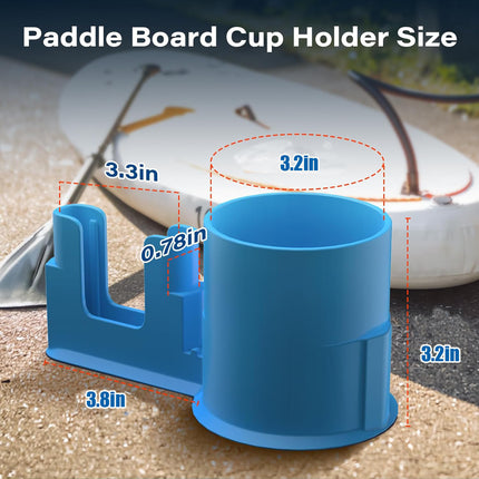 4 PCS Professional Paddle Board Cup Holder and Phone Mount - Universal SUP Kayak Beverage Station with Anti-Spill Design - Multi-Functional Water Sports Accessory for Bungee Deck Rigging.