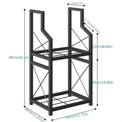 Heavy Duty 2-Tier Firewood Rack - Vertical Log Holder for Indoor Fireplace and Outdoor Fire Pit - Modern Metal Wood Storage Organizer for Camping, Patio, and Living Room.