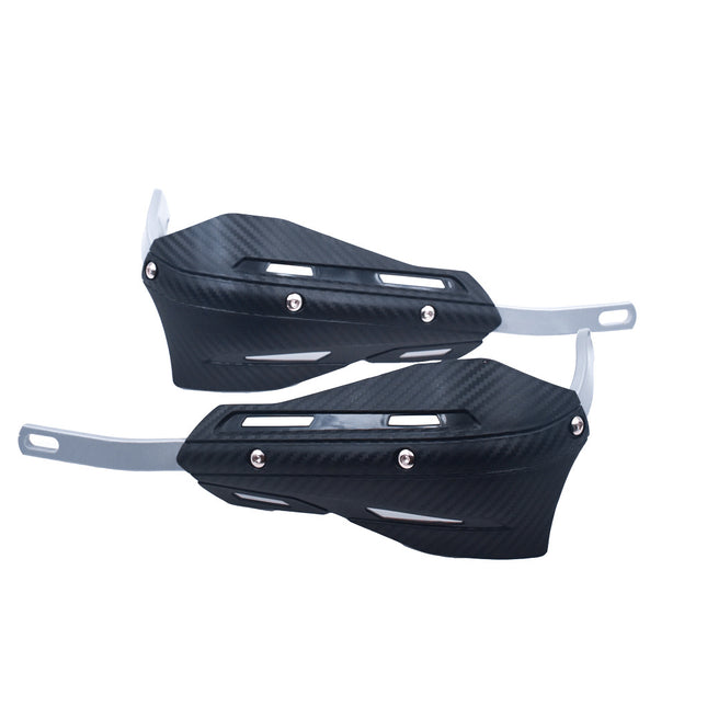 Professional Universal Motorcycle Handguards for Honda CC110 Cross Cub - Heavy Duty Aluminum Alloy Anti-Collision Brush Guards, Carbon Fiber Style Handlebar Protectors for Dirt Bikes and Off-Road Motorcycles - 1 Pair—Black.