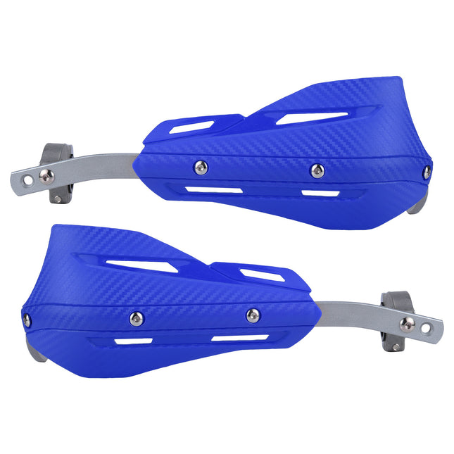 Professional Universal Motorcycle Handguards for Honda CC110 Cross Cub - Heavy Duty Aluminum Alloy Anti-Collision Brush Guards, Carbon Fiber Style Handlebar Protectors for Dirt Bikes and Off-Road Motorcycles - 1 Pair—Blue.